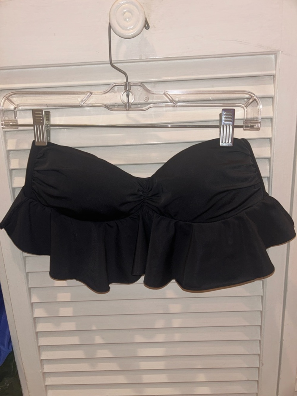 Victoria’s Secret Black Women's Flounce Swim Top Bikini Top or bralette M